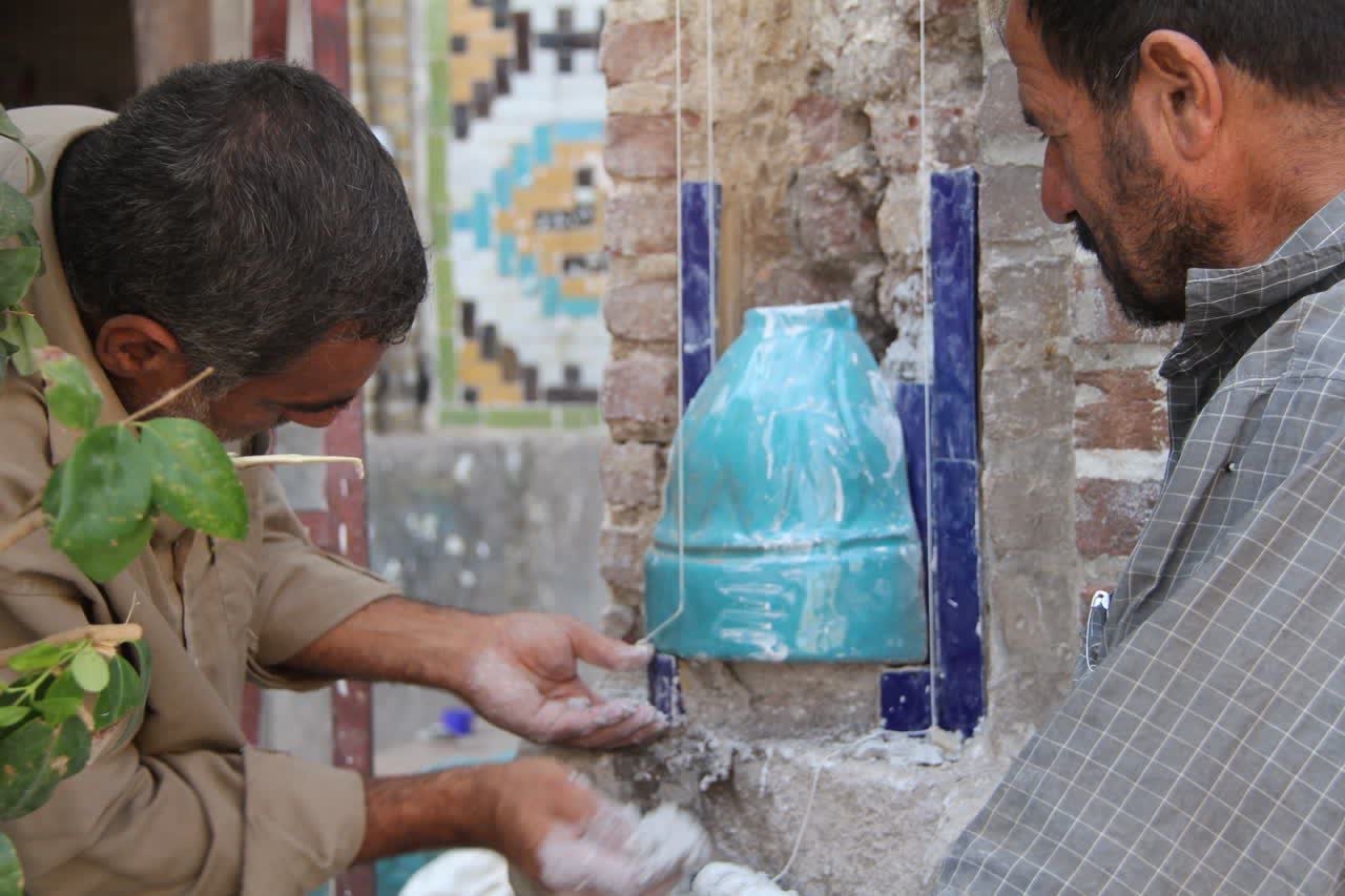 مرمت کاشی‌کاری مسجدالنبی(ص) قزوین
