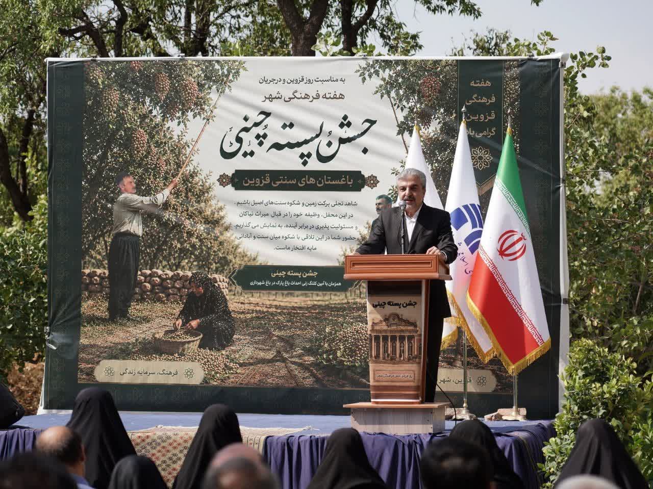 برگزاری جشن سنتی پسته‌چینی در باغستان قزوین