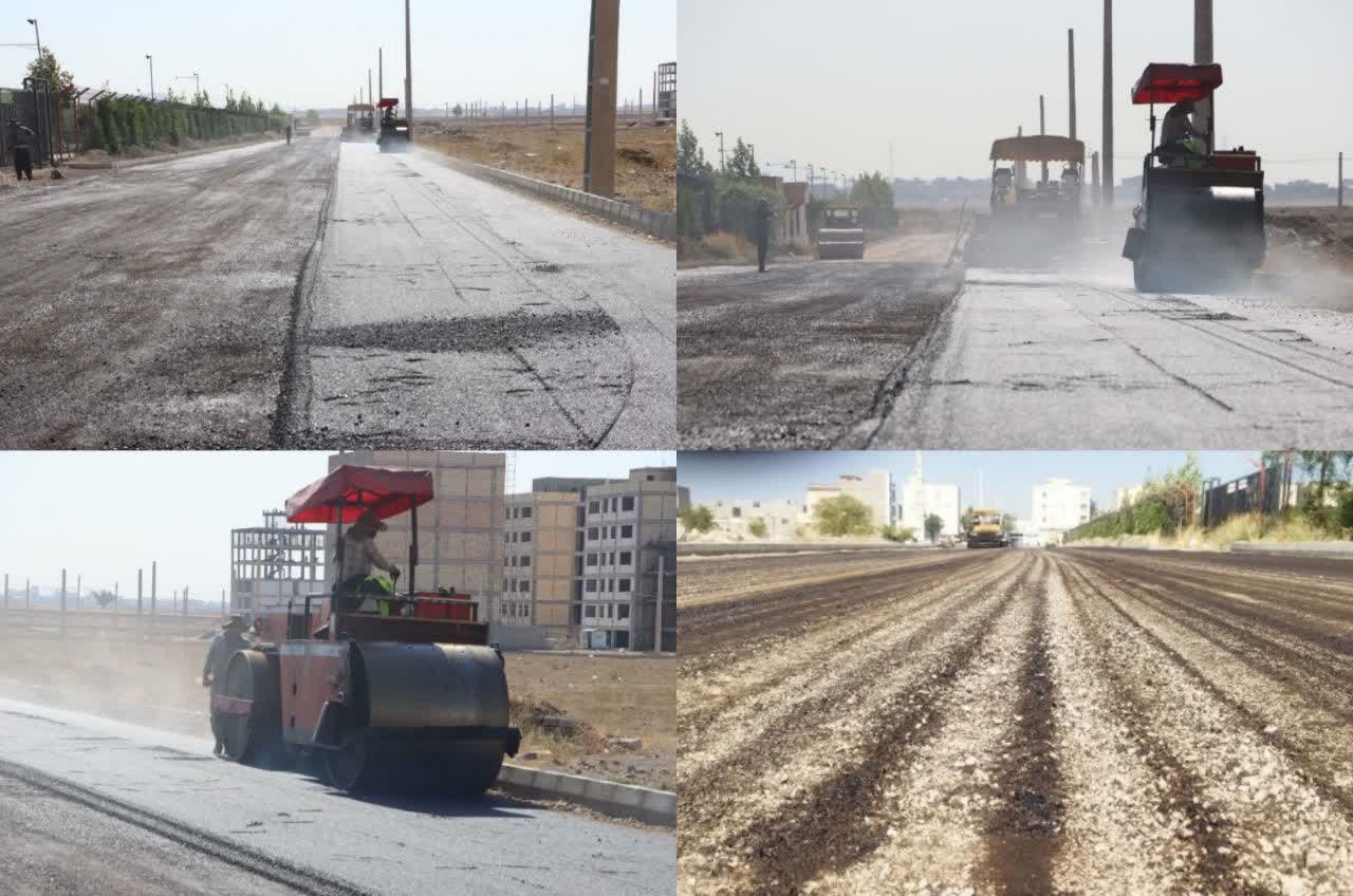 تکمیل عملیات آسفالت مسیر دسترسی بلوار شهید بابایی