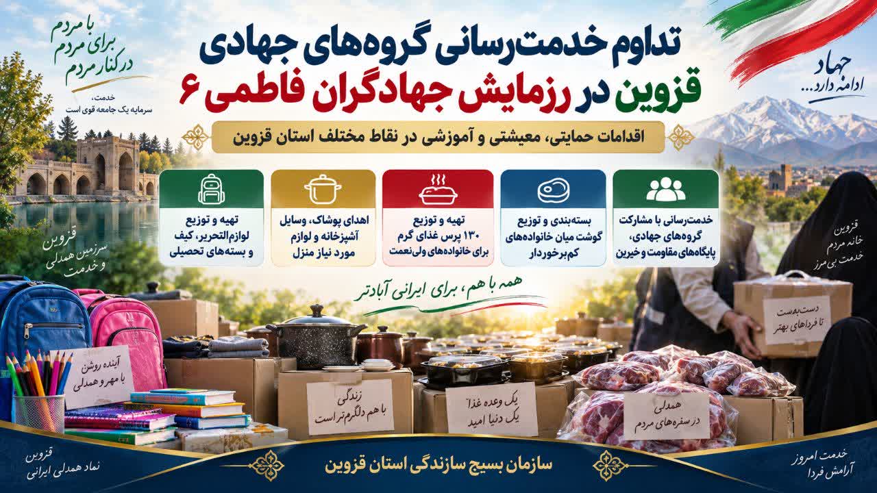 تداوم خدمت‌رسانی گروه‌های جهادی قزوین به خانواده‌های کم‌برخوردار