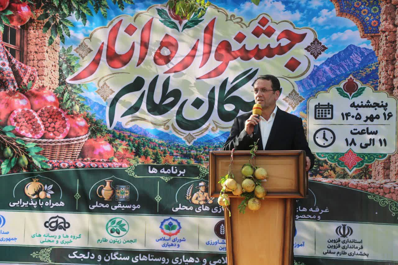 طاهرخانی: جشنواره انار طارم به رونق اقتصادی منطقه کمک می‌کند