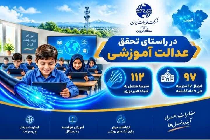 اتصال ۱۱۲ مدرسه قزوین به شبکه فیبر نوری
