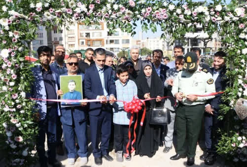افتتاح بوستان شهید عرفان کشاورزکیا در قزوین