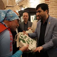 استقبال شهردار قزوین از دوچرخه‌سواران مسیر مقاومت